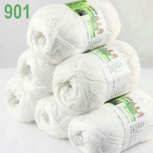 Sale New 6 balls x50gr Soft Baby Natural Smooth Bamboo Cotton Hand Knitting Yarn - Picture 1 of 54