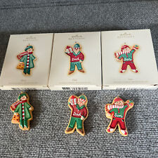 Hallmark Christmas Keepsake 3 Ornaments Mom Dad Son Gingerbread Cookie Shaped