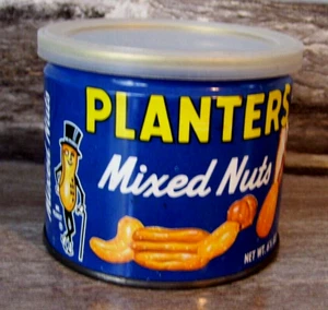 Vintage Pflanzgefäße gemischt Nüsse Blechdose mit Deckel - Bild 1 von 6