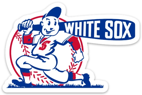 Chicago White Sox Vintage 1940s Man w/ Bat Logo Type MLB Baseball Die-Cut MAGNET Cover