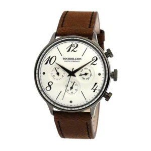 TOURBILLION WATCH COMPANY All Stainless Steel Genuine Leather Strap Watch 1452B - Picture 1 of 3