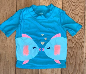 Carter's Girls Swim Top Rash Guard Fish Size 4 Worn Once - Picture 1 of 3