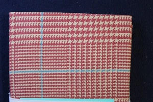 52" W x 84" L Fire Brick Red & Beige with Blue Accent Plaid Cotton Grommet Panel - Picture 1 of 3