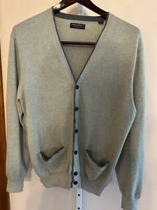 Men John Bartlett Consensus Cardigan Sweater Tan Size L Button Preppy Old Money - Picture 1 of 9