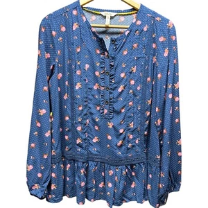 MATILDA JANE Top Womens Size S Small Dream a Little Dream Peplum L/S Lace Detail - Picture 1 of 12