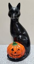 MIDWEST Halloween Black CAT & JACK O LANTERN TEALIGHT HOLDER Figurine DAMAGED