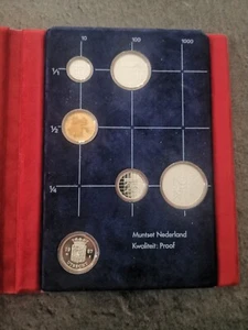 COFFRET BE PROOF 1987 PAYS BAS / NEDERLAND UNC CENTS & GULDEN SET - Picture 1 of 4