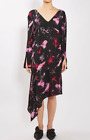 Top Shop Boutique Women's Black Pink Floral Dress Sz 4 $160 V Neck