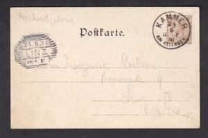 Austria 1866 picture postcard used 1899 very fine KAMMER am ATTERSEE cancel - Picture 1 of 2