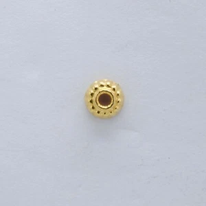 2X5mm Solid 18k yellow gold bead cap spacer finding charm jewelry | KC1176 - Picture 1 of 7