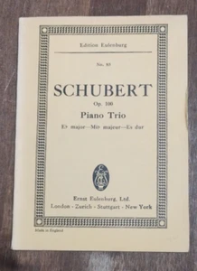 Schubert op 100 Piano Trio Edition Eulenburg No 85 Pocket Score - Picture 1 of 1