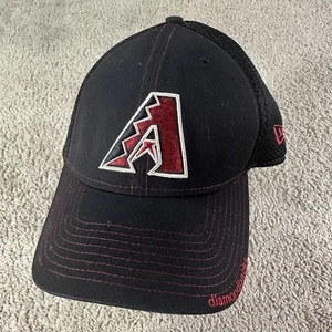 Arizona Diamondbacks Hat Cap Fitted Mens XL Black Red MLB Baseball Mesh New Era - Picture 1 of 12