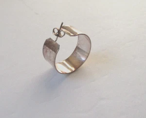 PENDIENTE ÚNICO COLGANTE CÍRCULO ARO PLATA ESTERLINA 925 VINTAGE 5,5 g - 1" - Imagen 1 de 6