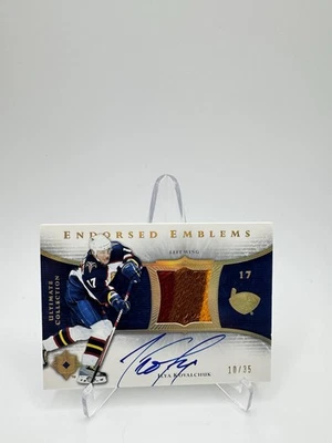 2005-06 Ultimate Collection Ilya Kovalchuk Endorsed Emblems Patch Auto /35. WOW - Image 1 of 2