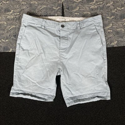 Topman Pantalones Cortos Ajustados Para Hombre W 38 Azul Desvanecimiento Botón Mosca Informal Foto 1 de 4