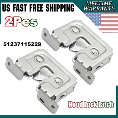 2Pcs Lower Hood Lock Latchs Set 51237115229 For BMW 328i 335i xDriveBase 3.0L L6 Foto 1 de 4