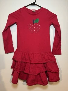 Gymboree Girls Apple Ruffle Dress Size 6 Red First Day of School - Picture 1 of 3
