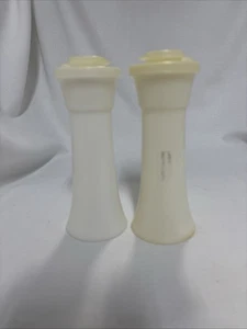 Vintage Tupperware #718 clessidra sale e pepe set 6" grande bianco con coperchi - Foto 1 di 9