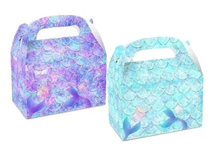 112 Mermaid Card Party Favour Filler Loot Handle Boxes Food Sweets Box - Picture 1 of 3