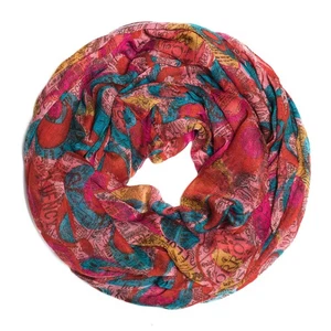 Schal Loop leichter Loopschal Tupfen Dots Punkte Schrift Damen Orange Mehrfarbig - Bild 1 von 2