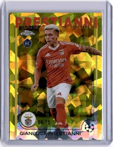 Gianluca Prestianni 2024-25 Topps Chrome UCC Sapphire Yellow #36 Benfica #08/75 - Picture 1 of 2