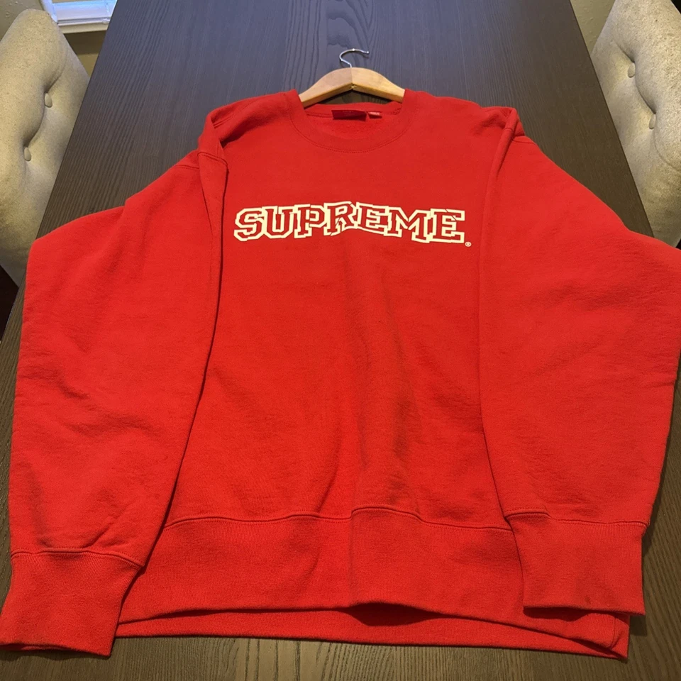 Supreme Shattered Logo Crewneck Heavy Weight Sweatshirt Red Size Large FW21 Drop - Image 1 of 1