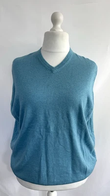 James Pringle EWM Vest Tank Top Size XL Sleeveless Jumper Light Blue 100% Cotton - Image 1 of 4
