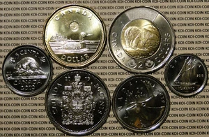 BU Brilliant Uncirculated Canada 2019 6 coin set: $2, $1, 50c, 25c, 10c, 5c - Picture 1 of 2