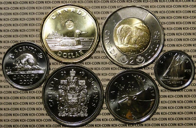BU Brilliant Uncirculated Canada 2019 6 coin set: $2, $1, 50c, 25c, 10c, 5c - Image 1 of 2