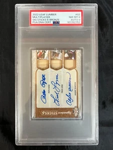 2022 Leaf Lumber 6 Signature Pete Rose Andre Dawson Jim Rice Tony Perez PSA 8 - Picture 1 of 4