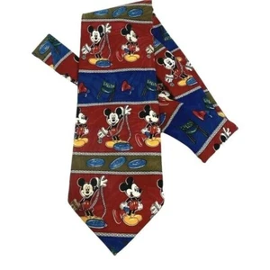 Disney Mickey Unlimited Mens Necktie 3.5" Red Blue - Picture 1 of 5