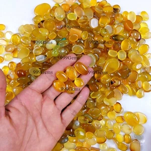 Lote de 50 piezas de piedras preciosas cabujón pérdida ónix amarillo natural al por mayor 10-20 mm - Imagen 1 de 13