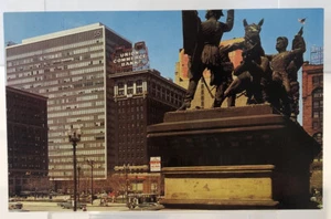 Postal de colección a través de la plaza pública iluminación eléctrica edificio Ohio sin publicar - Imagen 1 de 3
