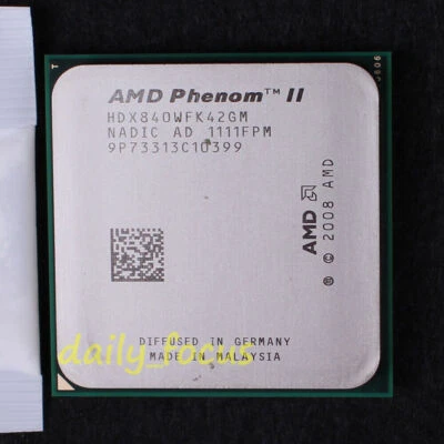 AMD Phenom II X4 840 3.2 GHz HDX840WFK42GM CPU Processor Socket AM3 667 MHz - Image 1 of 2