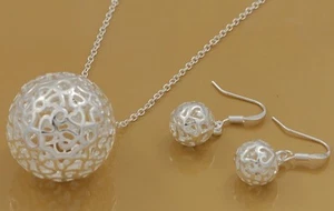 beautiful Fashion silver plated women cute Necklace Earring set wedding jewelry - Picture 1 of 1