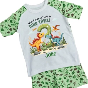 3rd Birthday PJs, When I Wake Up I Will Be Three, Boys Birthday Nightwear - 1056 - Picture 1 of 2