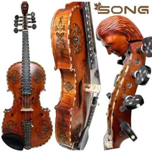 Excelente violín noruego, violín Hardanger 4*4 cuerdas, cara de hombre tallada - Imagen 1 de 12