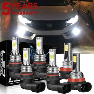 For Honda Civic 2006-2015 Combo 6000K LED Headlight High+Low&Fog Light Bulbs Kit - Foto 1 di 19