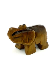 Estatuilla de elefante tallada con piedras preciosas de hierro tigre natural, 24,43 g (0,86 oz) - Imagen 1 de 1