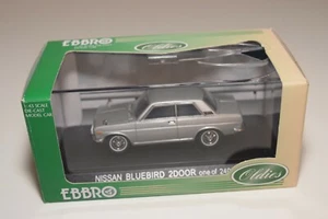 A2 1:43 EBBRO 544 NISSAN BLUEBIRD 2 DOOR METALLIC GREY MIB RARE!!! - Picture 1 of 5