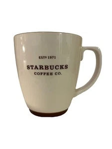 Starbucks 2006 weiß mit braunem Rand groß Kaffee Tee Becher Tasse 18 oz Est 1971 - Bild 1 von 12