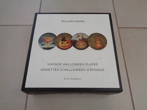 Williams Sonoma Vintage Halloween Salat Dessert Teller 4er Set Neu im Karton - Bild 1 von 2