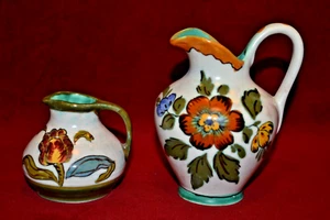 Vintage Royal Gouda Creamers Holland Art Pottery 4" & 2.25" Lot of 2 Both Signed - Picture 1 of 9