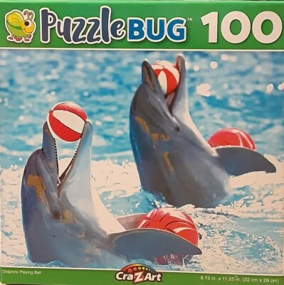 Cra-Z-Art Puzzle Bug 100 Piece Dolphins Playing Ball NIB - Image 1 of 2