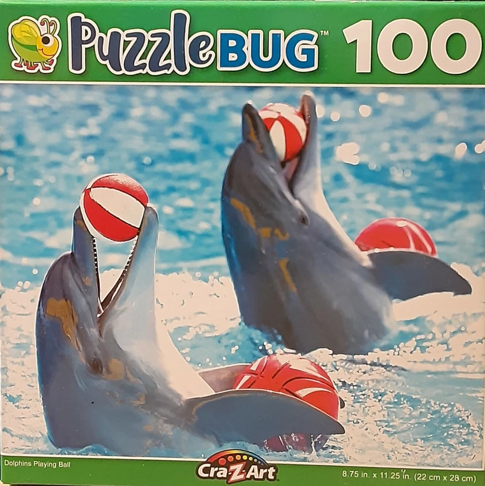 Cra-Z-Art Puzzle Bug 100 Piece Dolphins Playing Ball NIB - Image 1 of 2