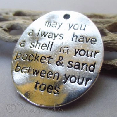 XANADU DESIGNS Ocean Beach Wholesale Silver Necklace Pendant Charms C8765 - 2, 5 Or 10PCs