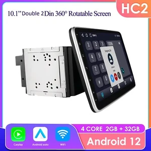Double 2DIN Android 12 Car Stereo Radio Carplay GPS 10.1'' Rotatable Screen 32GB - Picture 1 of 16