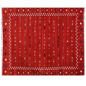 Flat Weave 100% Cotton Handmade Living Room Area Rug Modern Carpet Wall Tapestry