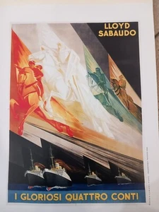 I GLORIOSI QUATTRO CONTI 1928 - RICCOBALDI - RIPRODUZIONE POSTER 26X33 - Picture 1 of 1