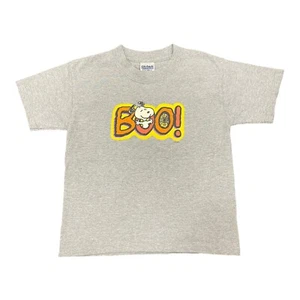 Vintage Peanuts Snoopy "Boo" Halloween Basic graues T-Shirt Größe 6-8 - Bild 1 von 3